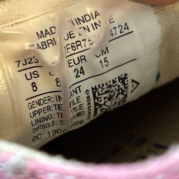 Converse Chuck Taylor all Star low top lace up pink shoes sneakers sz 8 kids - Picture 7 of 7